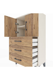 Arges Komodin 2 Raflı 3 Çekmeceli 2 Kapaklı 60x30x106 - S15M008V3A