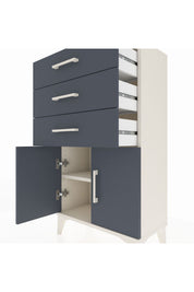 Arges Komodin Tek Raflı 3 Çekmeceli 2 Kapaklı 60x30x106 - S15M009V2A