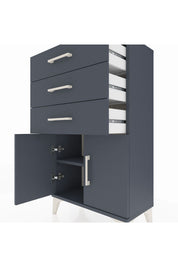 Arges Komodin Tek Raflı 3 Çekmeceli 2 Kapaklı 60x30x106 - S15M009V5A