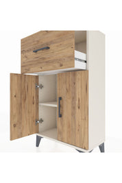 Arges Komodin Tek Raflı Tek Çekmeceli 2 Kapaklı 60x30x106 - S15M010V3A