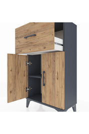 Arges Komodin Tek Raflı Tek Çekmeceli 2 Kapaklı 60x30x106 - S15M010V6A