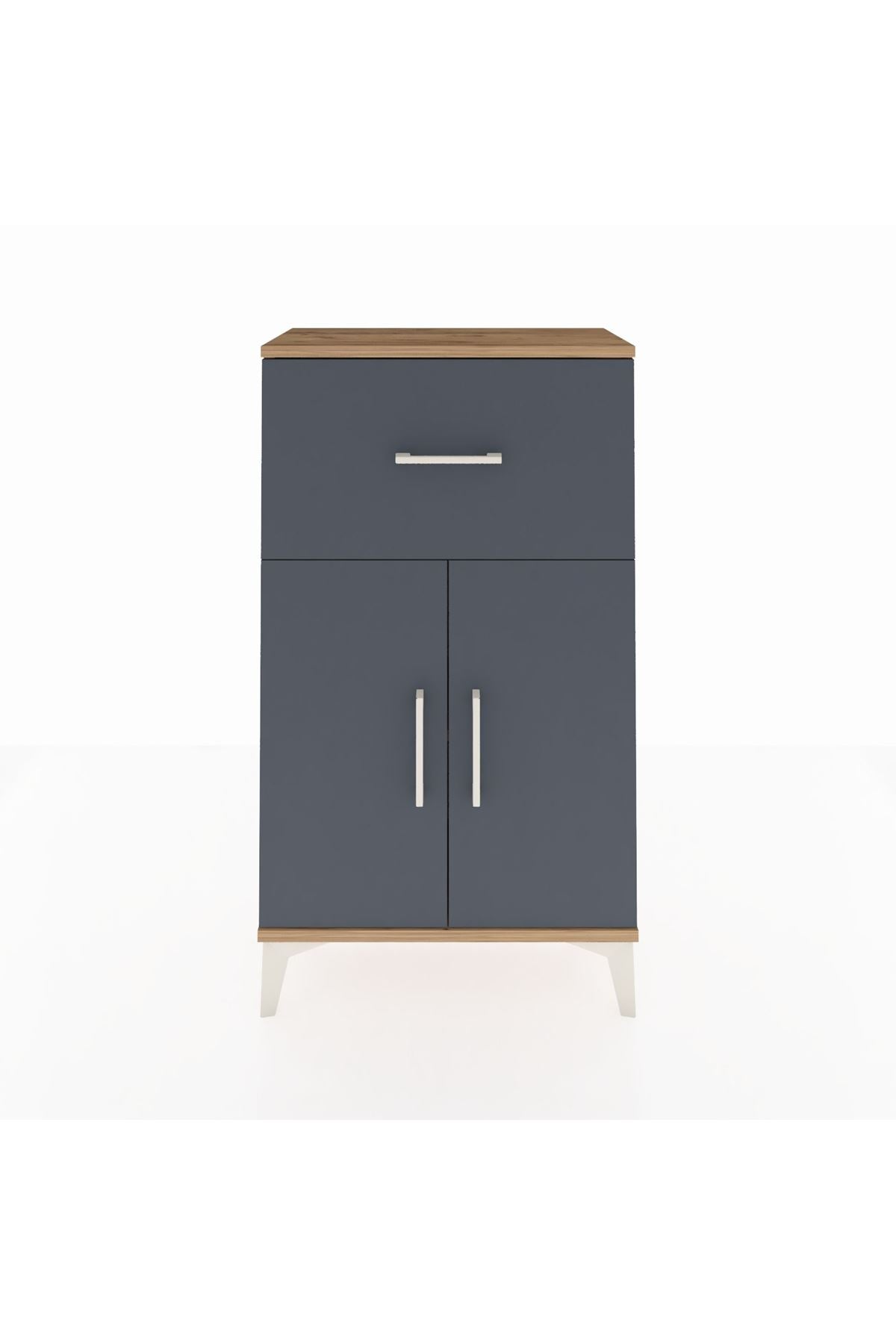 Arges Komodin Tek Raflı Tek Çekmeceli 2 Kapaklı 60x30x106 - S15M010V8A