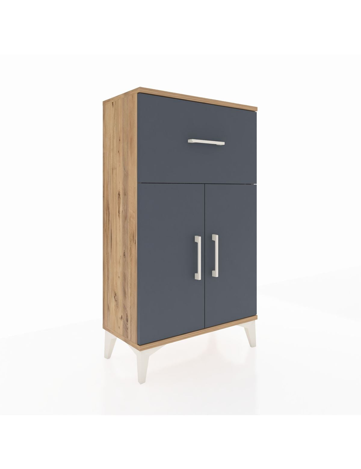 Arges Komodin Tek Raflı Tek Çekmeceli 2 Kapaklı 60x30x106 - S15M010V8A