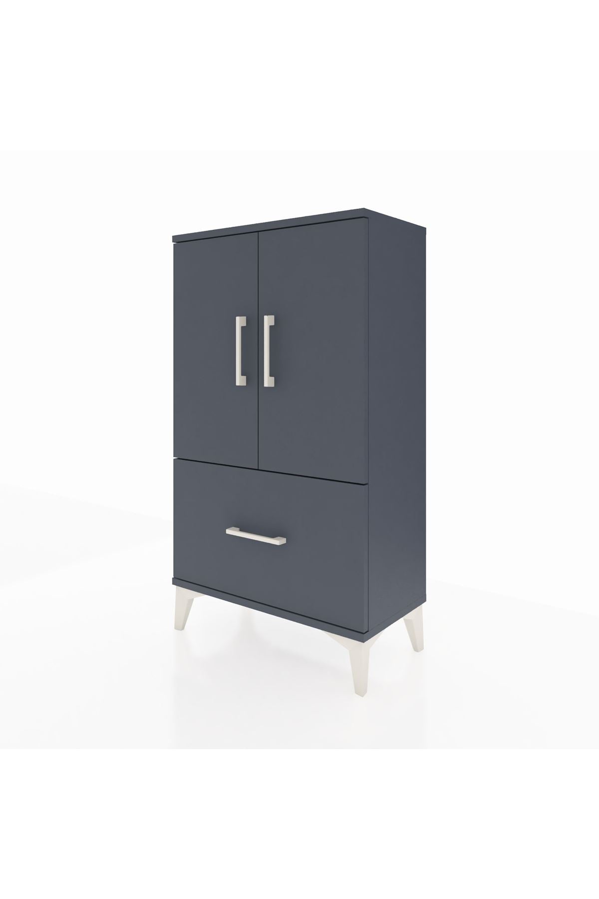 Arges Komodin 2 Raflı Tek Çekmeceli 2 Kapaklı 60x30x106 - S15M011V5A