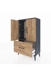 Arges Komodin 2 Raflı Tek Çekmeceli 2 Kapaklı 60x30x106 - S15M011V6A
