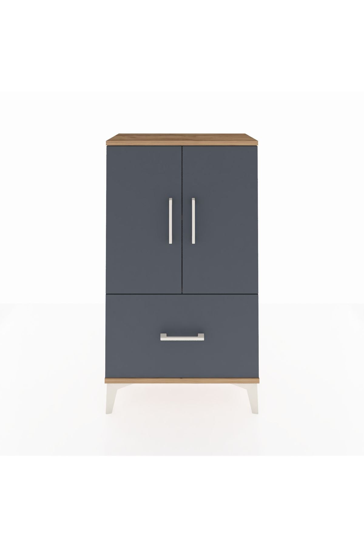 Arges Komodin 2 Raflı Tek Çekmeceli 2 Kapaklı 60x30x106 - S15M011V8A