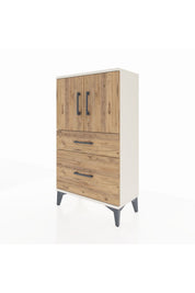 Arges Komodin 2 Raflı 2 Çekmeceli 2 Kapaklı 60x30x106 - S15M012V3A