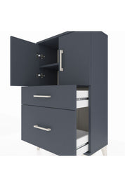 Arges Komodin 2 Raflı 2 Çekmeceli 2 Kapaklı 60x30x106 - S15M012V5A