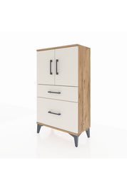 Arges Komodin 2 Raflı 2 Çekmeceli 2 Kapaklı 60x30x106 - S15M012V7A