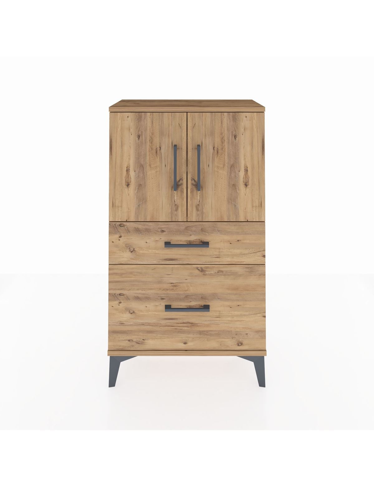 Arges Komodin 2 Raflı 2 Çekmeceli 2 Kapaklı 60x30x106 - S15M012V9A