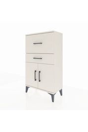 Arges Komodin Tek Raflı 2 Çekmeceli 2 Kapaklı 60x30x106 - S15M013V1A