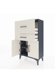 Arges Komodin Tek Raflı 2 Çekmeceli 2 Kapaklı 60x30x106 - S15M013V4A