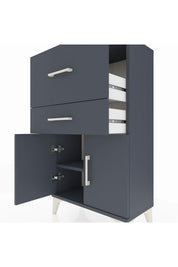 Arges Komodin Tek Raflı 2 Çekmeceli 2 Kapaklı 60x30x106 - S15M013V5A