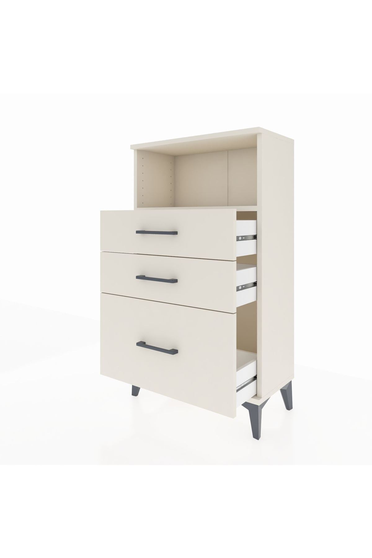 Arges Komodin Tek Raflı 3 Çekmeceli 60x30x106 - S15M014V1A