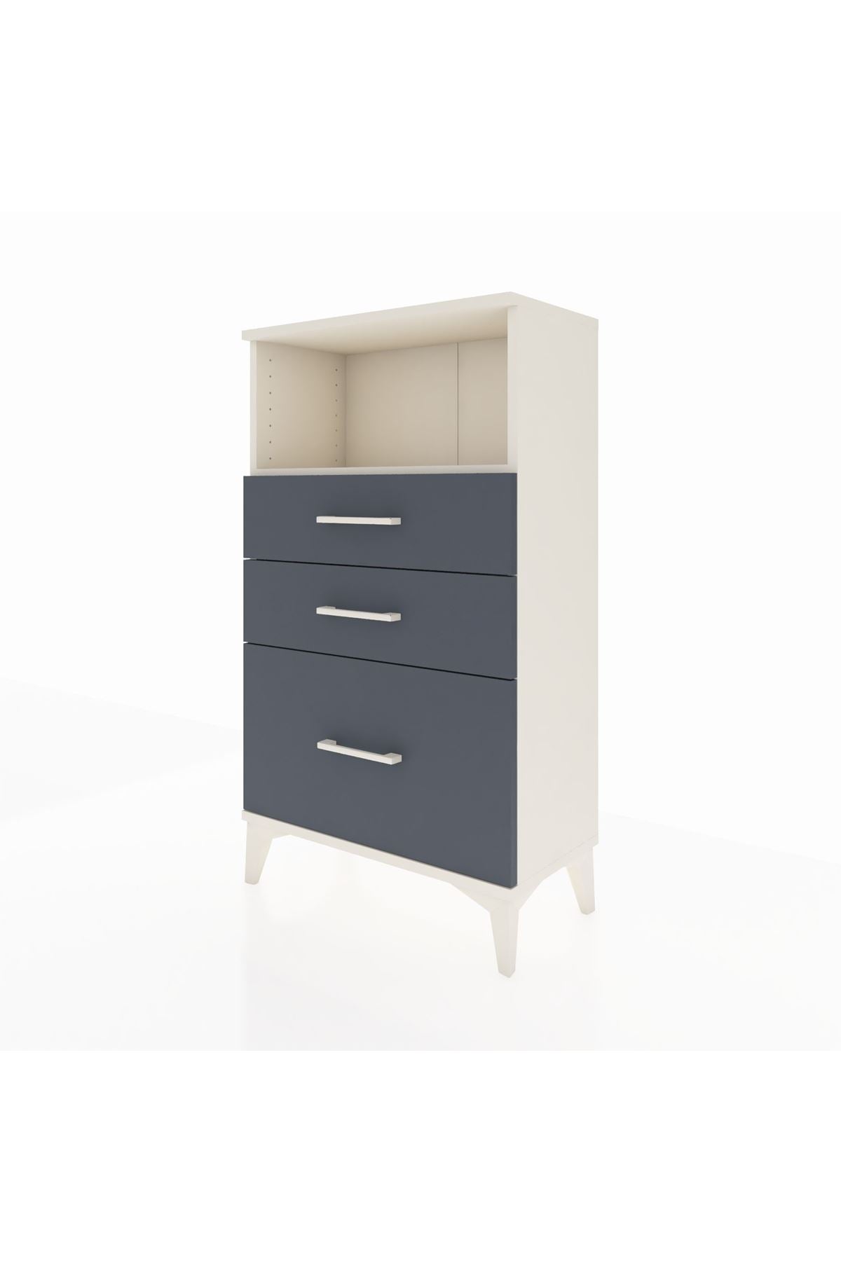 Arges Komodin Tek Raflı 3 Çekmeceli 60x30x106 - S15M014V2A