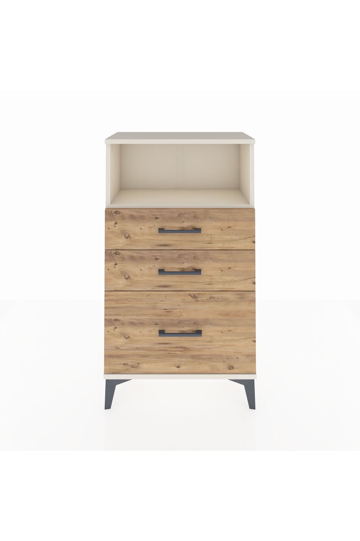 Arges Komodin Tek Raflı 3 Çekmeceli 60x30x106 - S15M014V3A