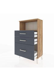 Arges Komodin Tek Raflı 3 Çekmeceli 60x30x106 - S15M014V8A