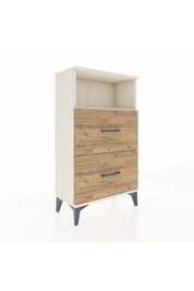 Arges Komodin Tek Raflı 2 Çekmeceli 60x30x106 - S15M015V3A