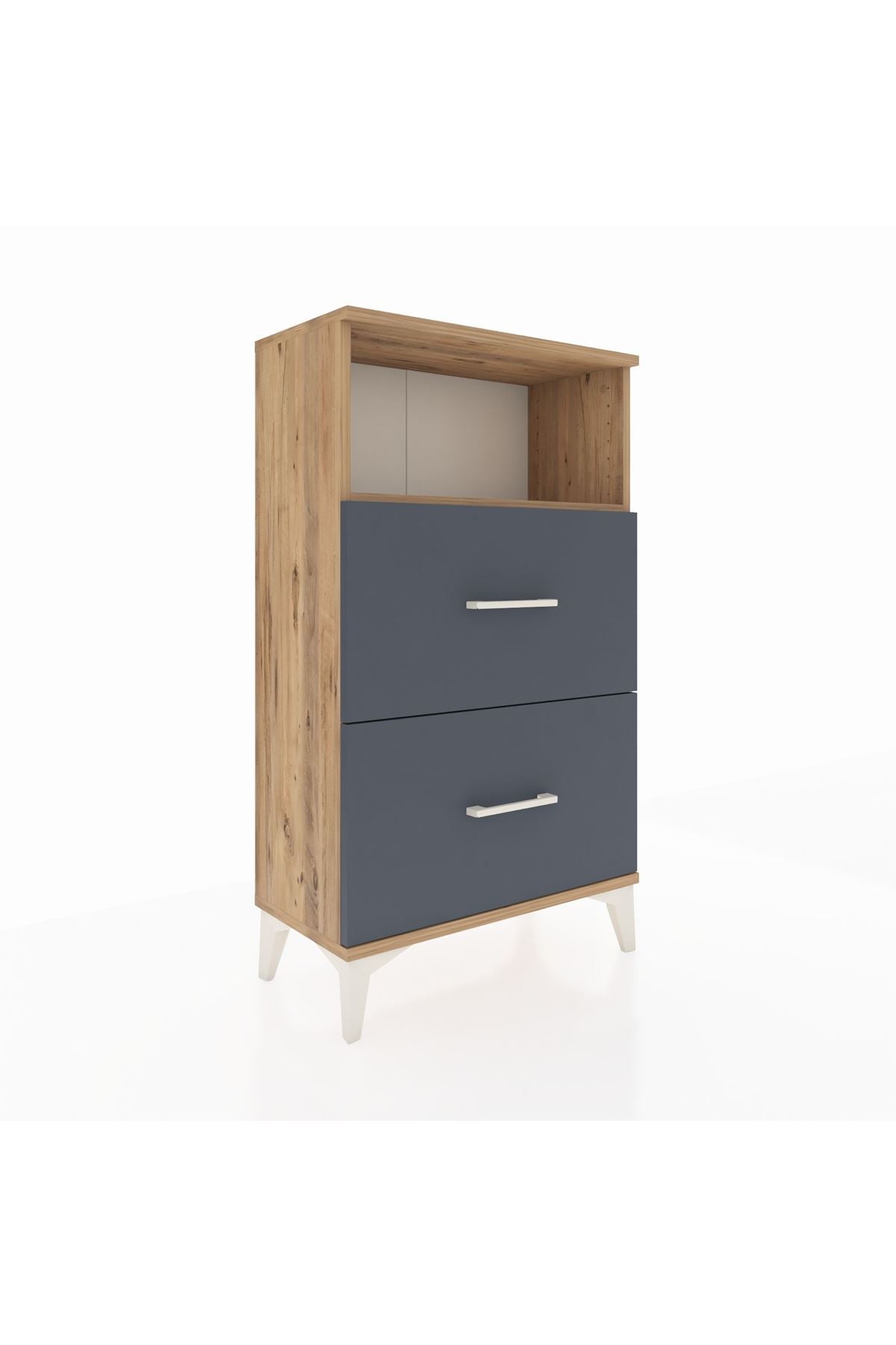 Arges Komodin Tek Raflı 2 Çekmeceli 60x30x106 - S15M015V8A