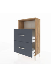 Arges Komodin Tek Raflı 2 Çekmeceli 60x30x106 - S15M015V8A
