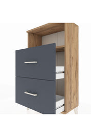 Arges Komodin Tek Raflı 2 Çekmeceli 60x30x106 - S15M015V8A
