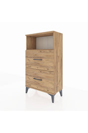 Arges Komodin Tek Raflı 2 Çekmeceli 60x30x106 - S15M015V9A