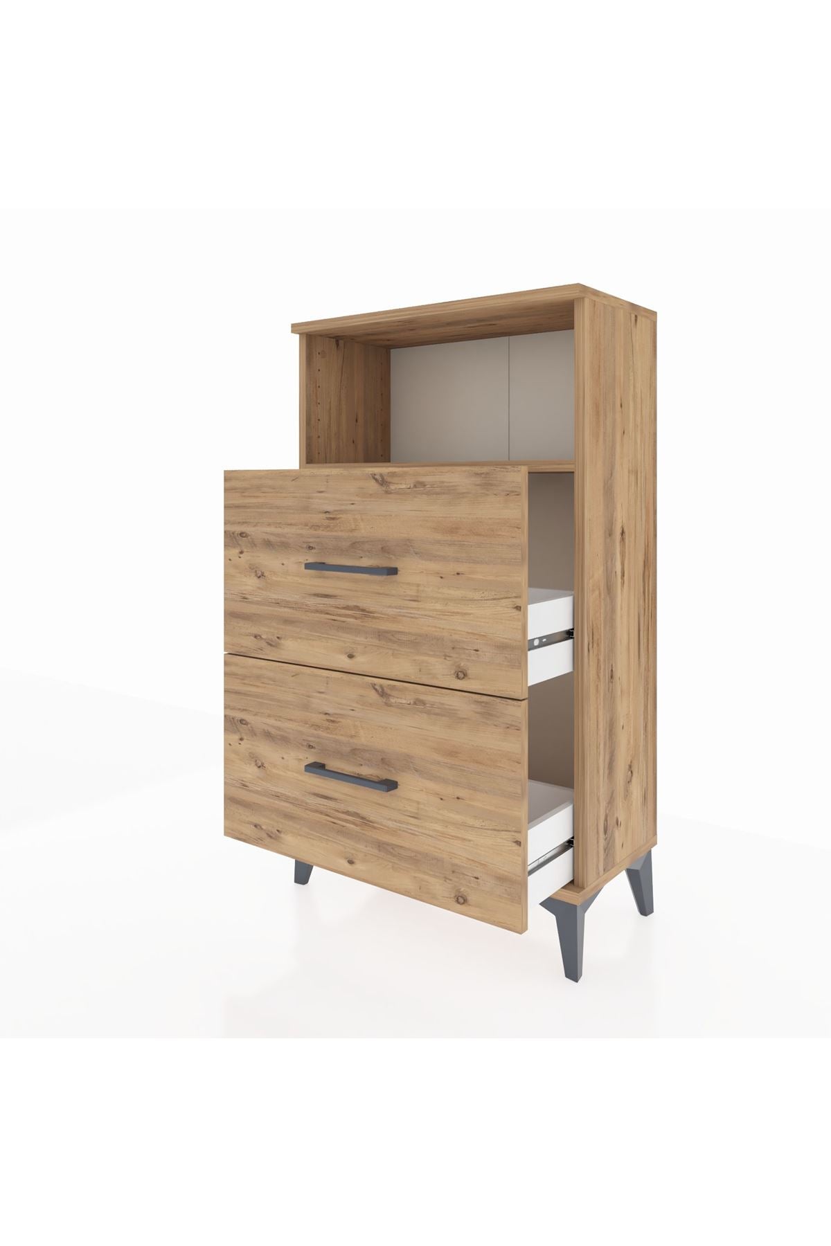 Arges Komodin Tek Raflı 2 Çekmeceli 60x30x106 - S15M015V9A