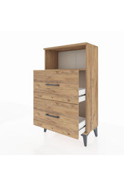 Arges Komodin Tek Raflı 2 Çekmeceli 60x30x106 - S15M015V9A