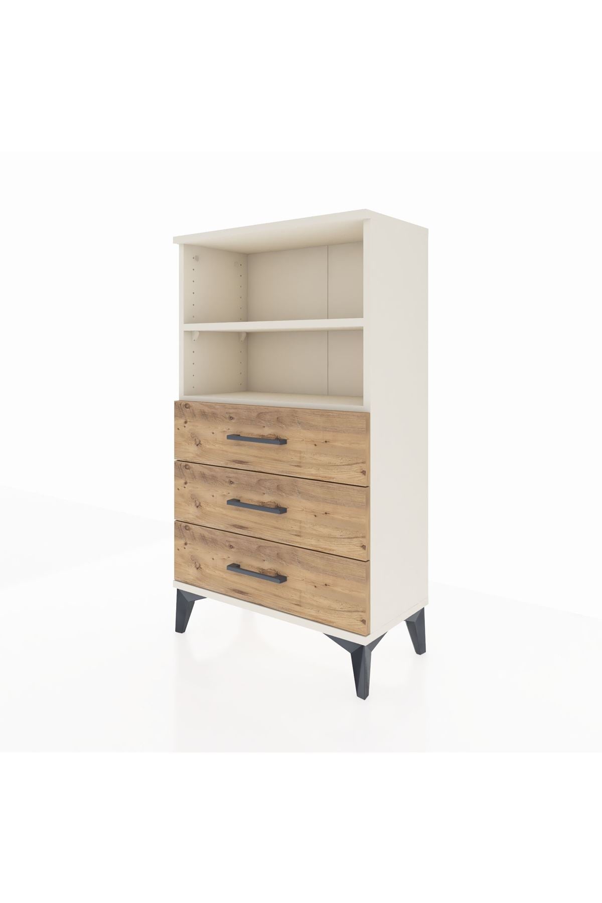 Arges Komodin 2 Raflı 3 Çekmeceli 60x30x106 - S15M017V3A