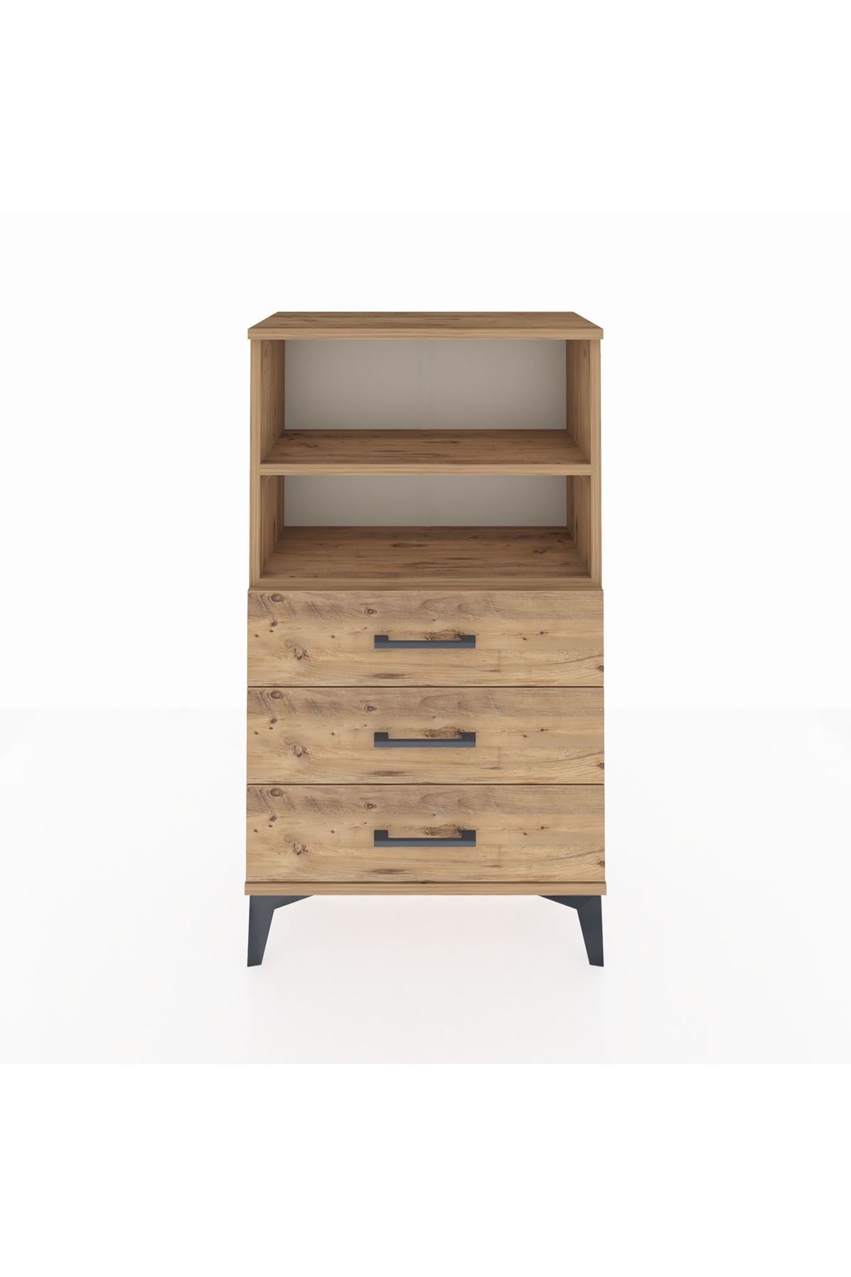 Arges Komodin 2 Raflı 3 Çekmeceli 60x30x106 - S15M017V9A