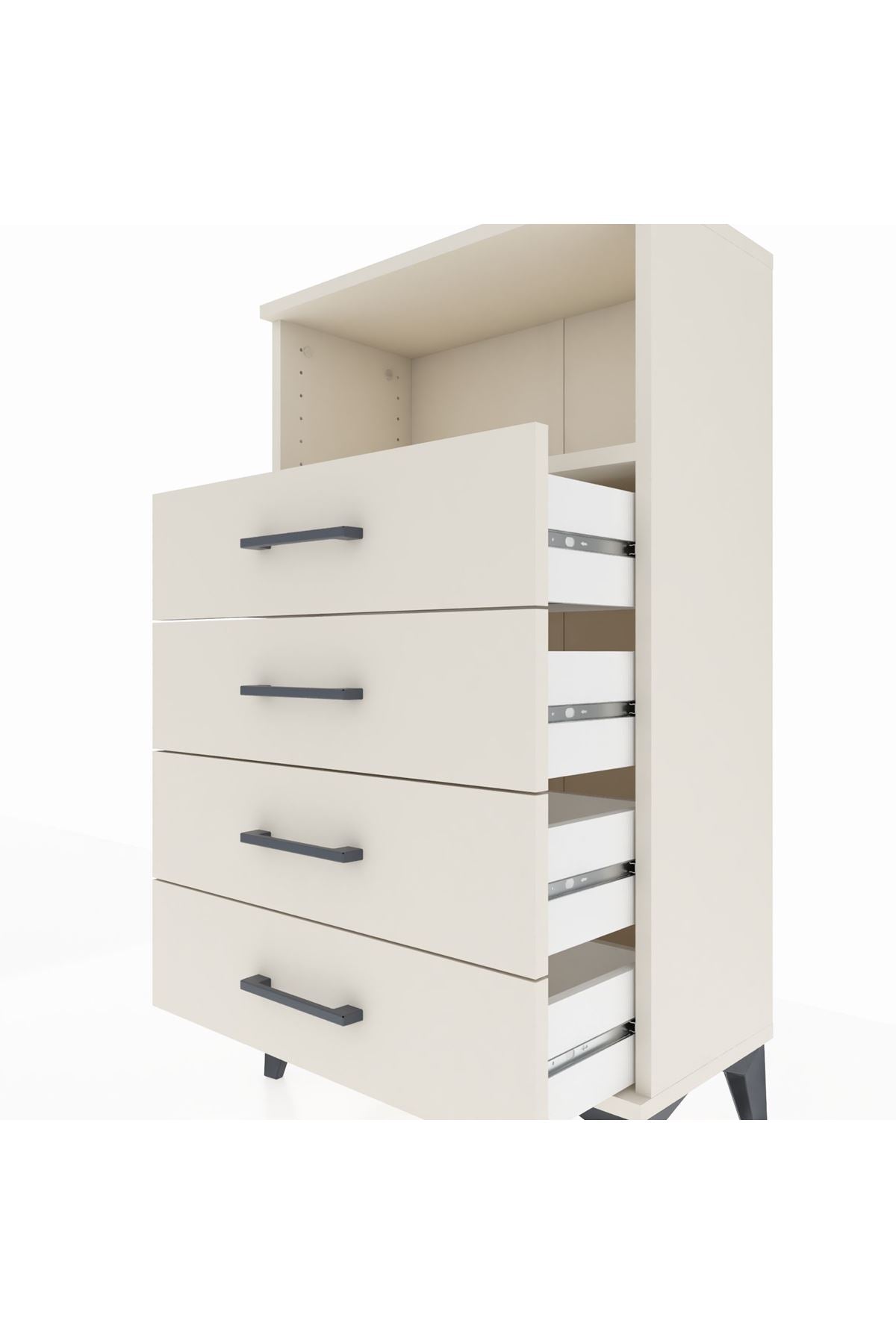 Arges Komodin Tek Raflı 4 Çekmeceli 60x30x106 - S15M018V1A
