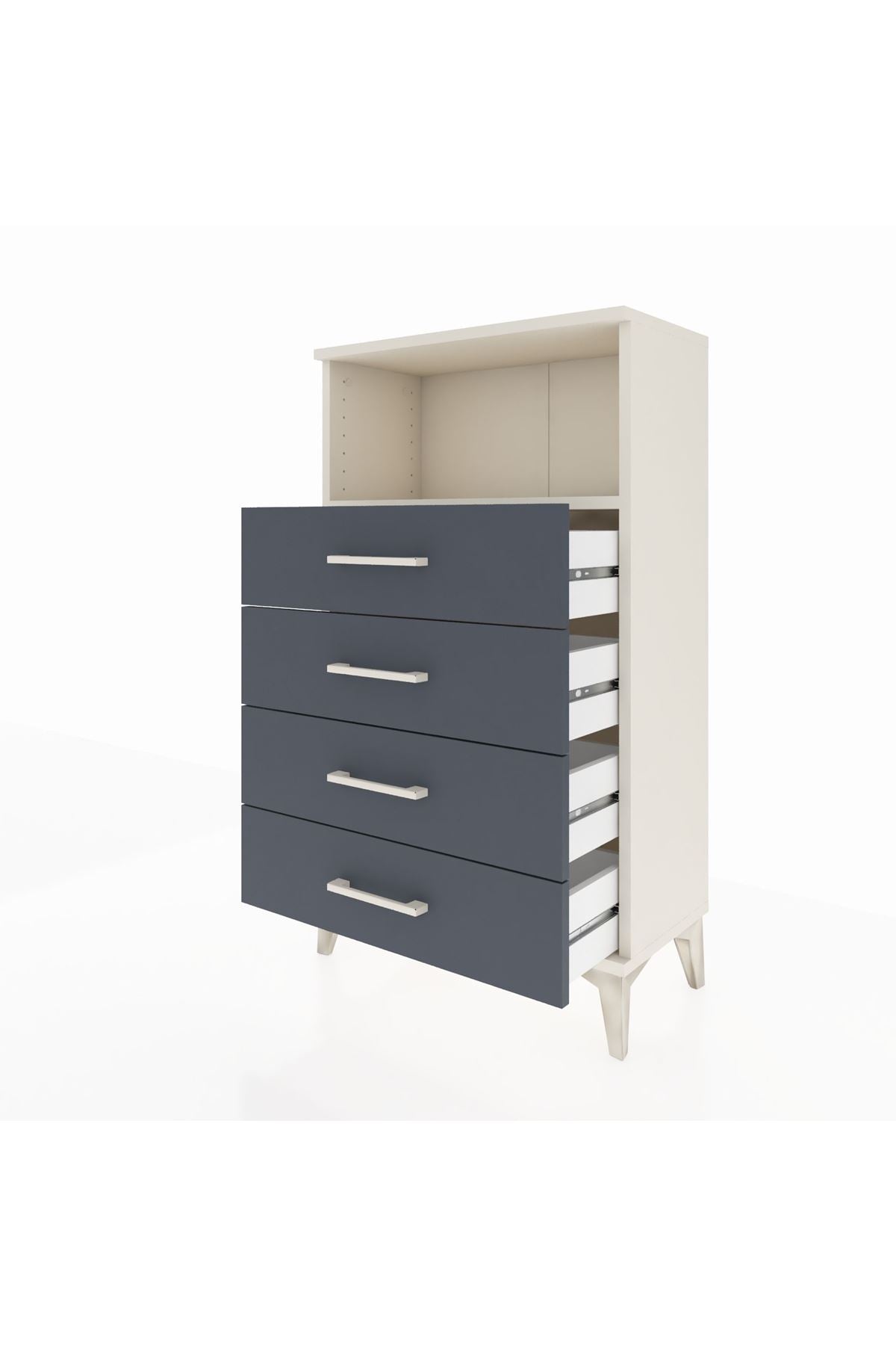 Arges Komodin Tek Raflı 4 Çekmeceli 60x30x106 - S15M018V2A