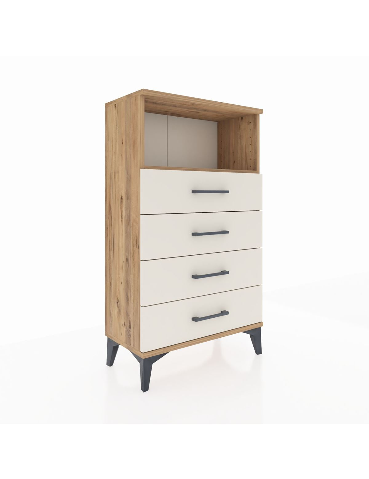 Arges Komodin Tek Raflı 4 Çekmeceli 60x30x106 - S15M018V7A