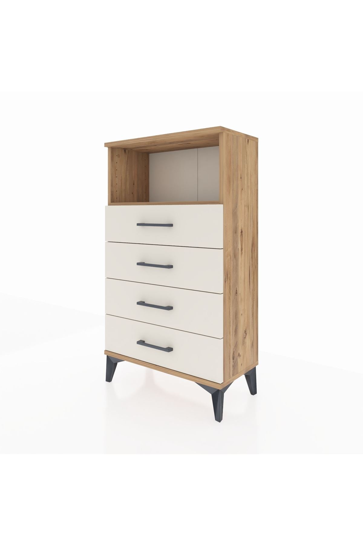 Arges Komodin Tek Raflı 4 Çekmeceli 60x30x106 - S15M018V7A