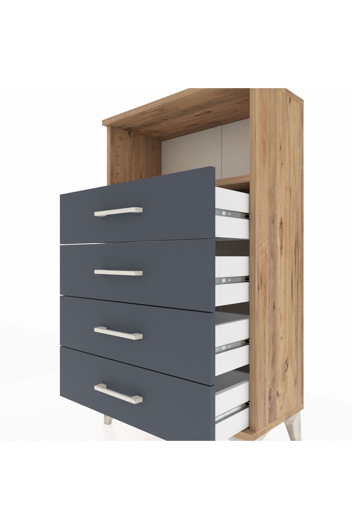 Arges Komodin Tek Raflı 4 Çekmeceli 60x30x106 - S15M018V8A