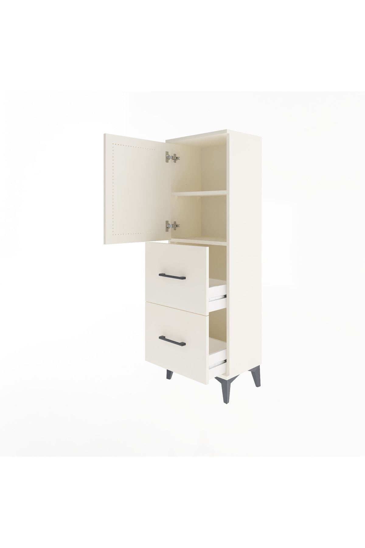 Arges Dolap 2 Raflı 2 Çekmeceli Tek Kapaklı 44x30x134 - S16M001V1A