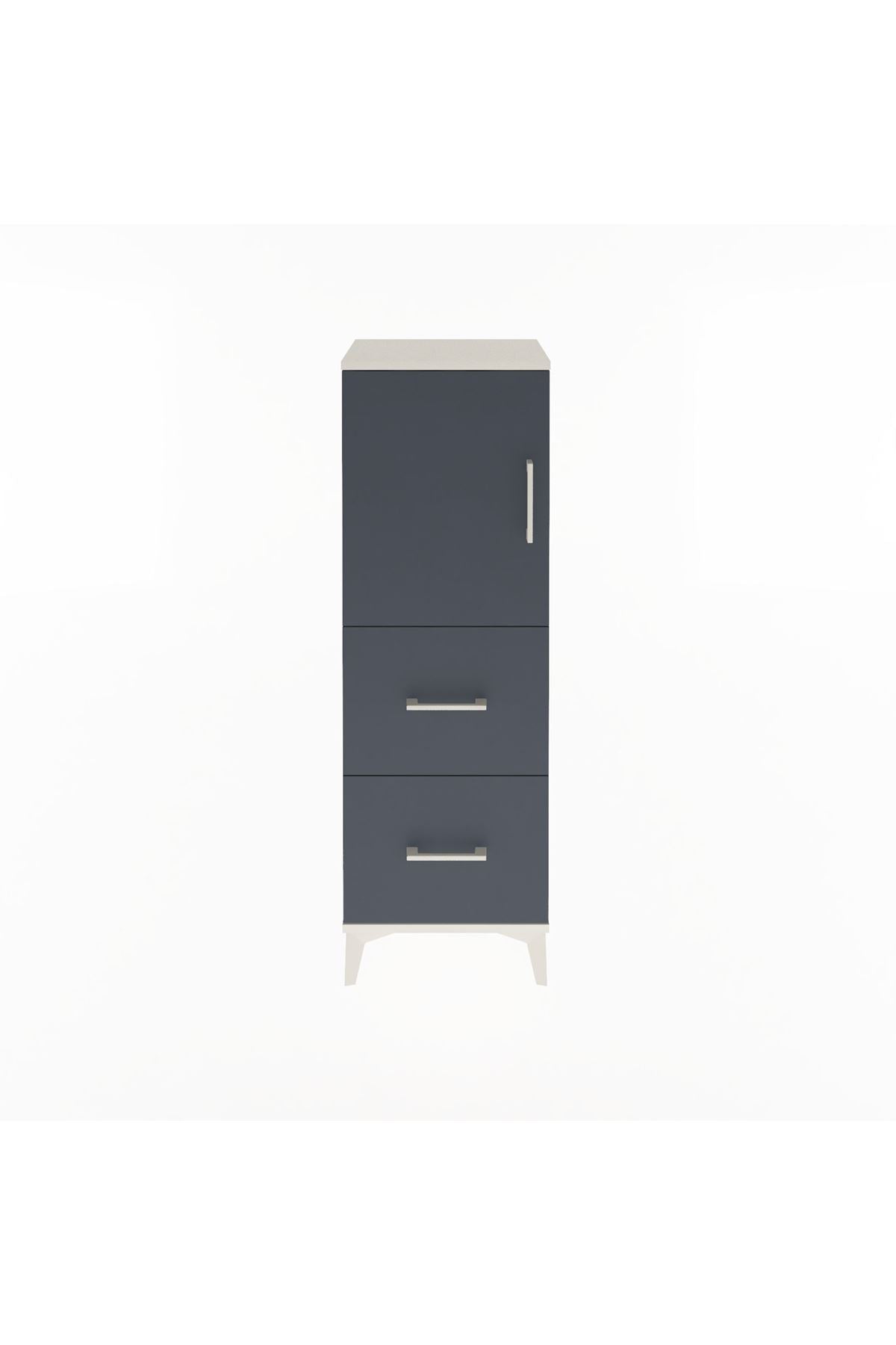 Arges Dolap 2 Raflı 2 Çekmeceli Tek Kapaklı 44x30x134 - S16M001V2A