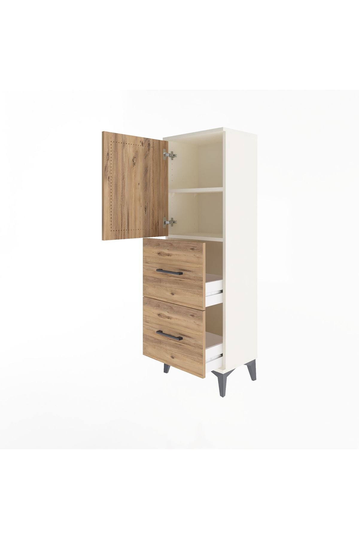 Arges Dolap 2 Raflı 2 Çekmeceli Tek Kapaklı 44x30x134 - S16M001V3A