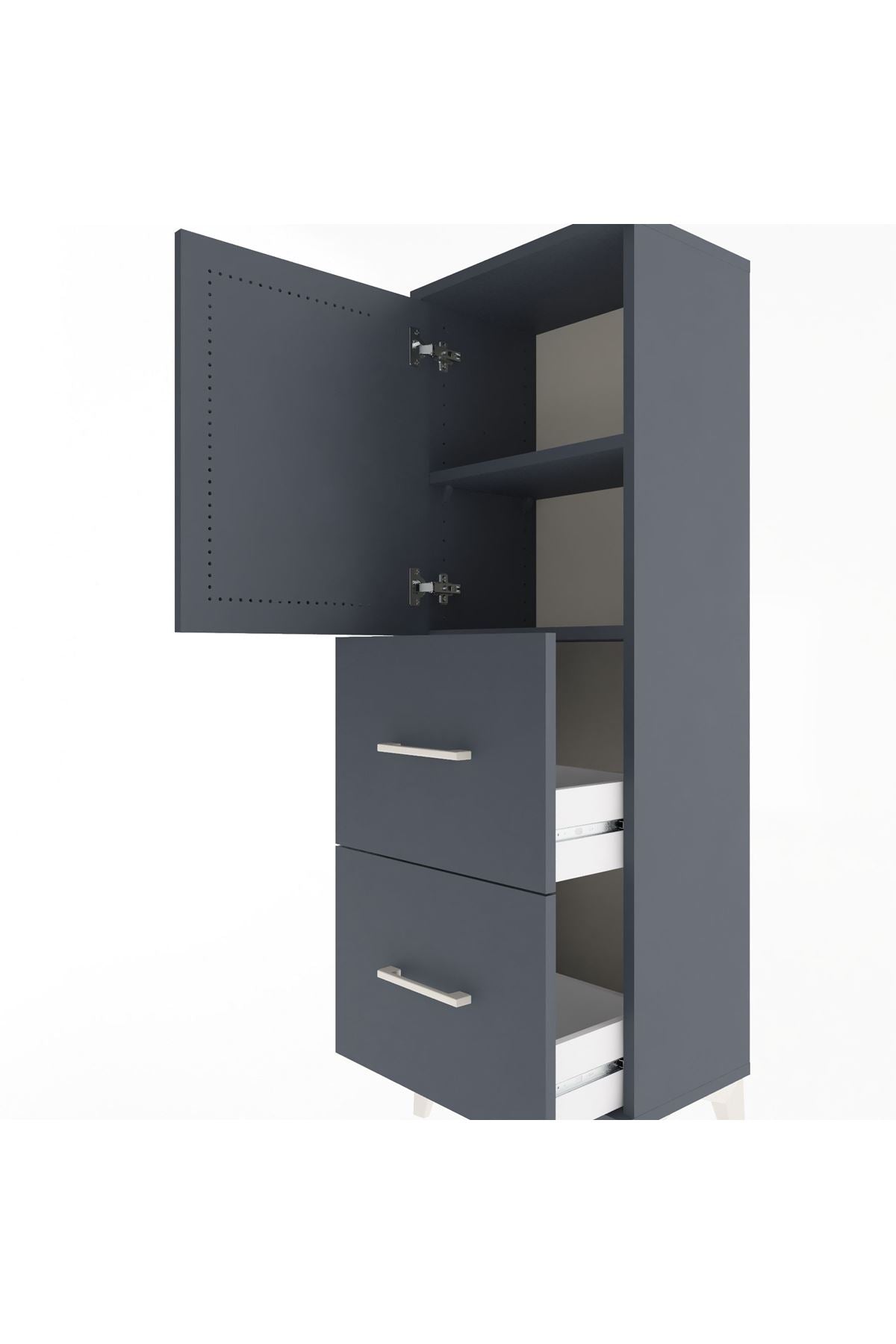Arges Dolap 2 Raflı 2 Çekmeceli Tek Kapaklı 44x30x134 - S16M001V5A