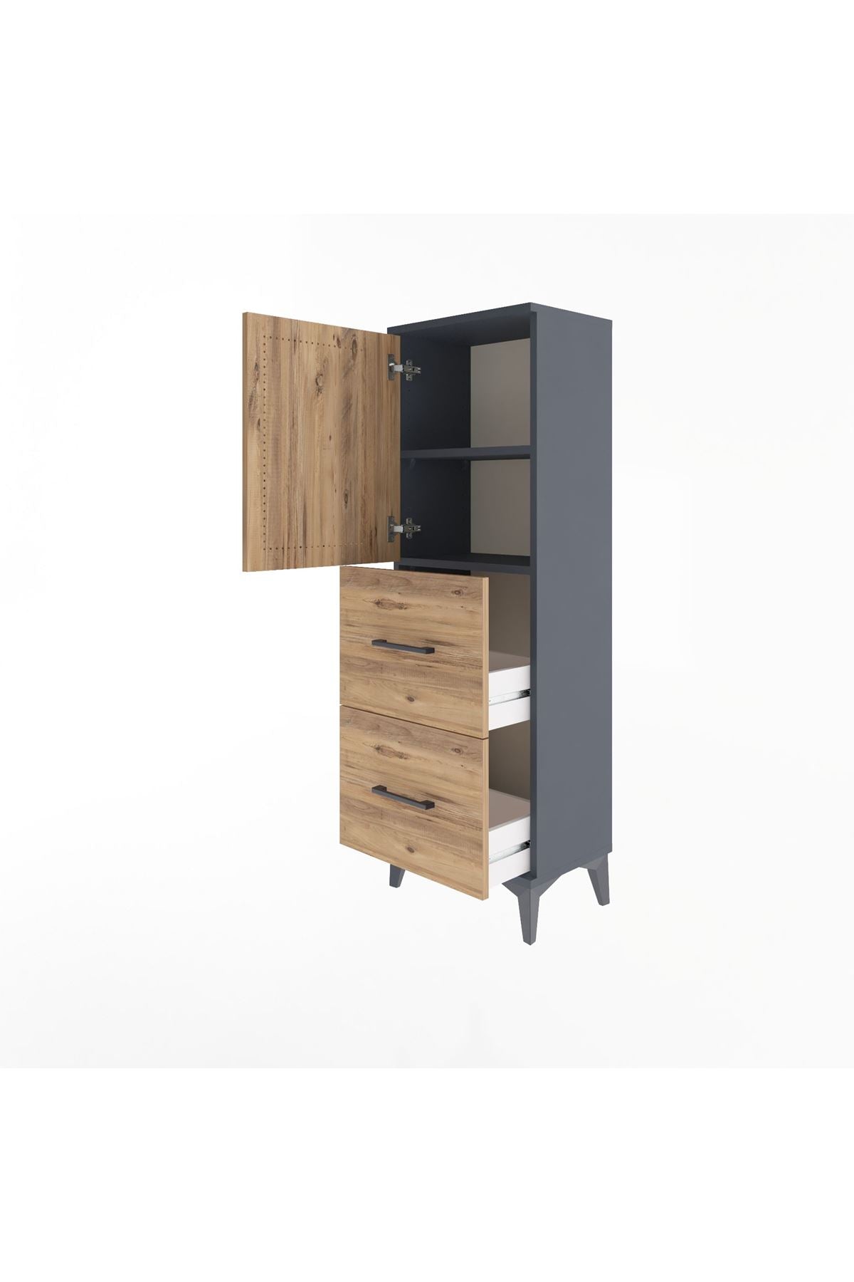 Arges Dolap 2 Raflı 2 Çekmeceli Tek Kapaklı 44x30x134 - S16M001V6A
