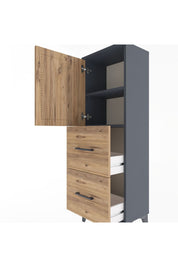 Arges Dolap 2 Raflı 2 Çekmeceli Tek Kapaklı 44x30x134 - S16M001V6A