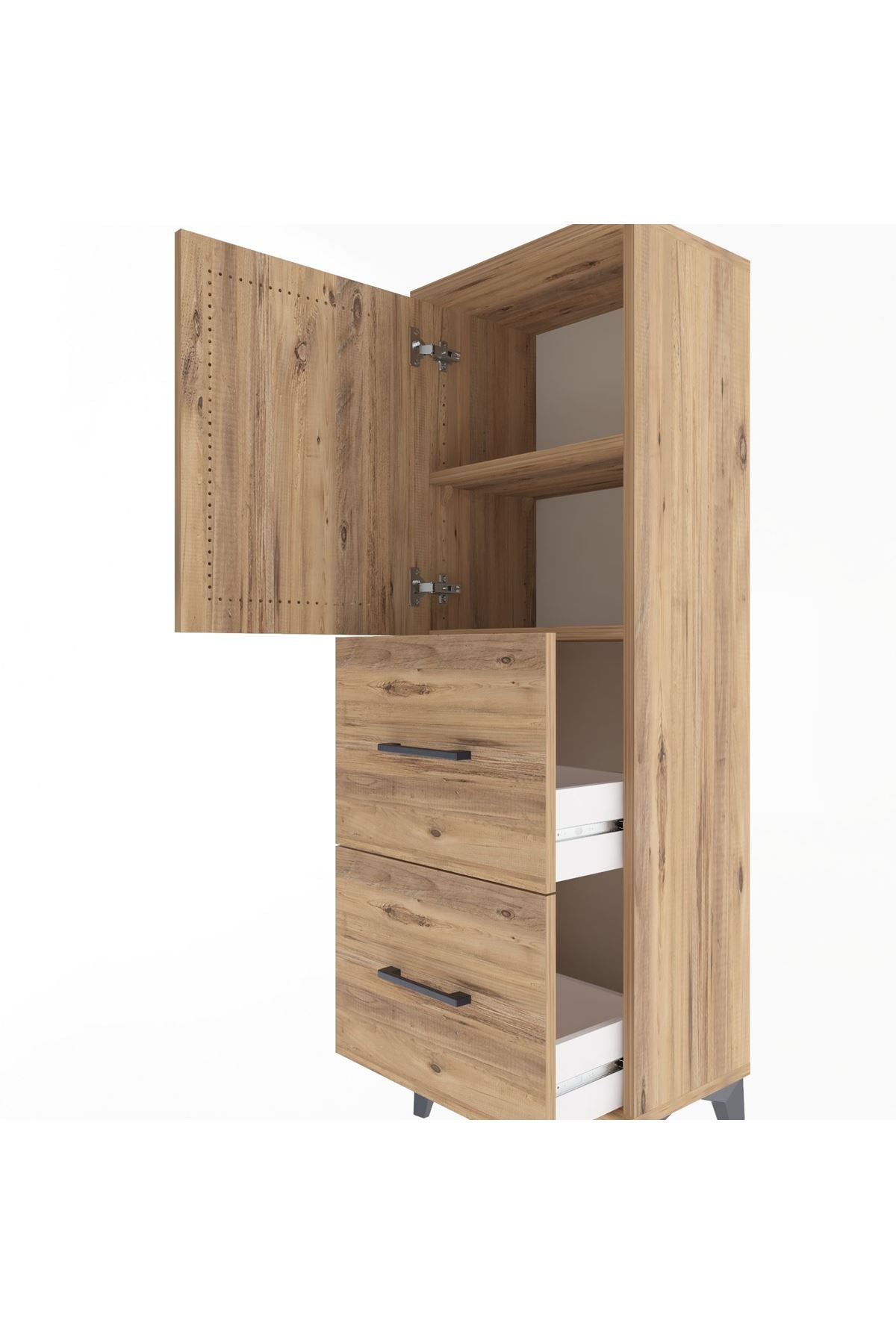 Arges Dolap 2 Raflı 2 Çekmeceli Tek Kapaklı 44x30x134 - S16M001V9A