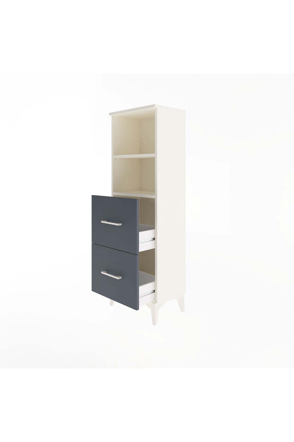 Arges Dolap 2 Raflı 2 Çekmeceli 44x30x134 - S16M002V2A
