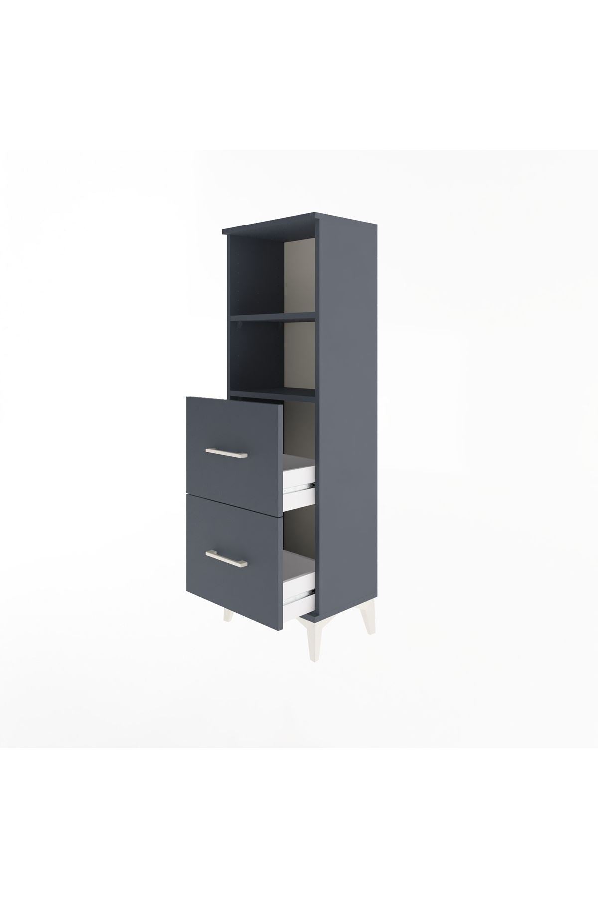 Arges Dolap 2 Raflı 2 Çekmeceli 44x30x134 - S16M002V5A