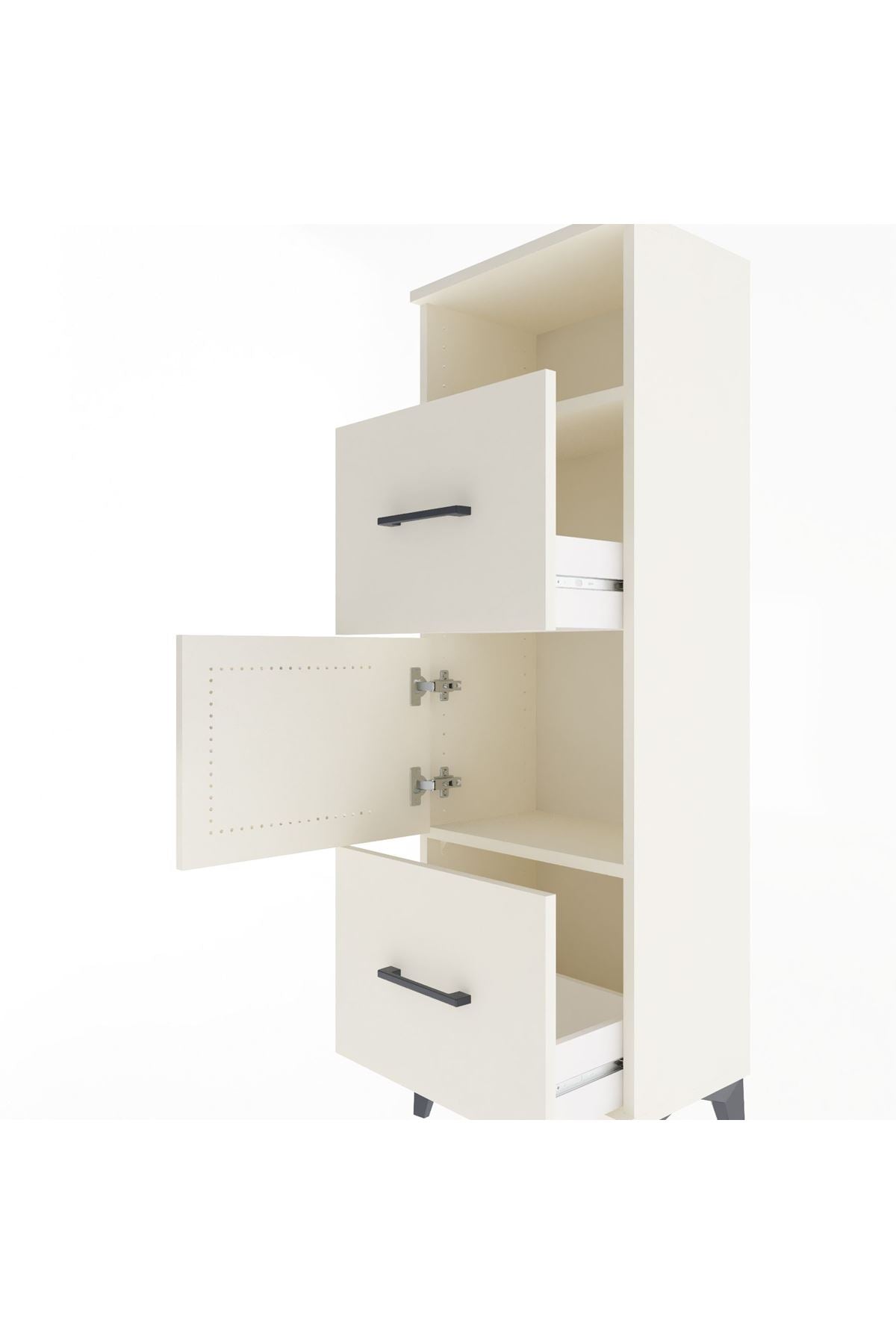 Arges Dolap 2 Raflı 2 Çekmeceli Tek Kapaklı 44x30x134 - S16M003V1A