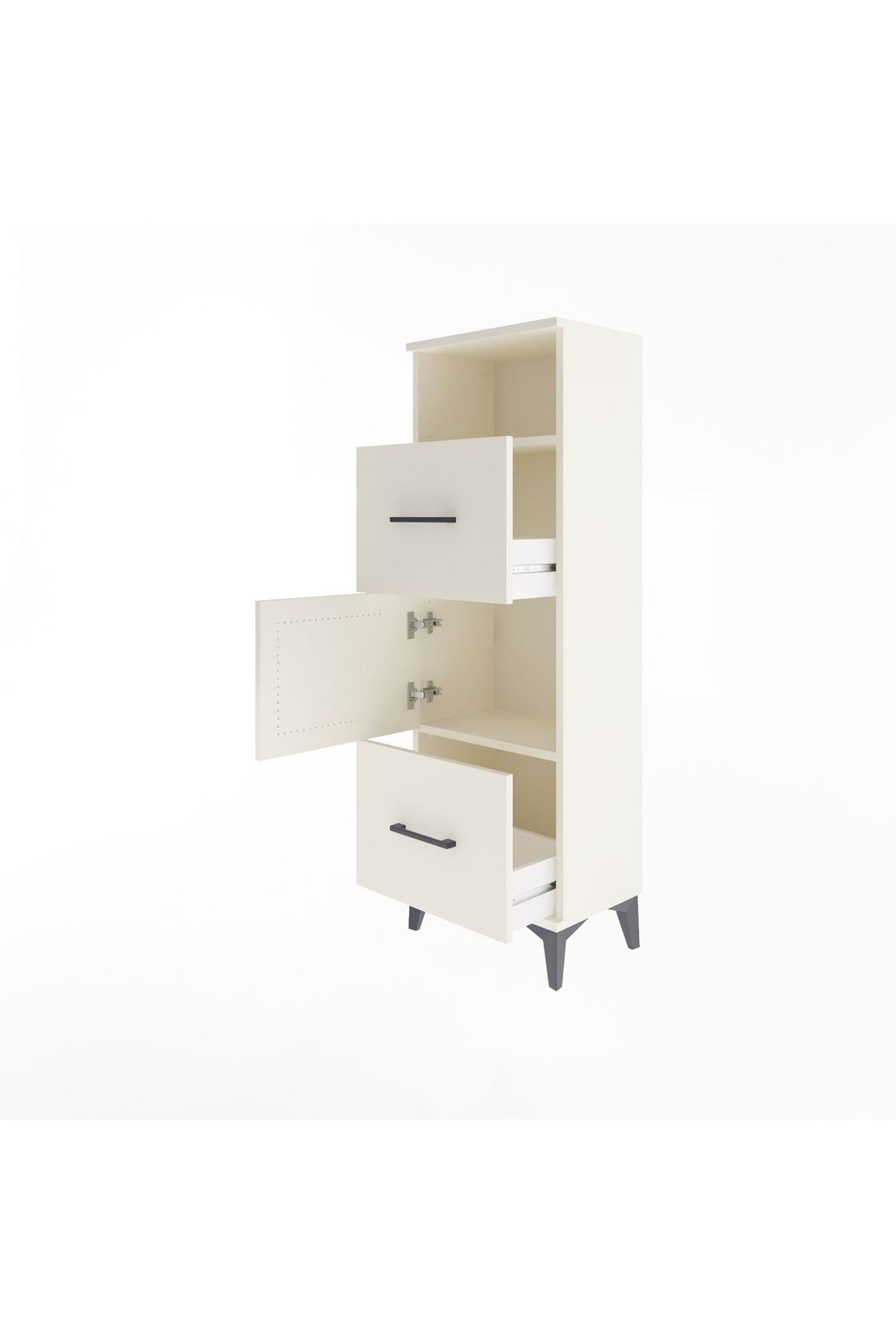 Arges Dolap 2 Raflı 2 Çekmeceli Tek Kapaklı 44x30x134 - S16M003V1A