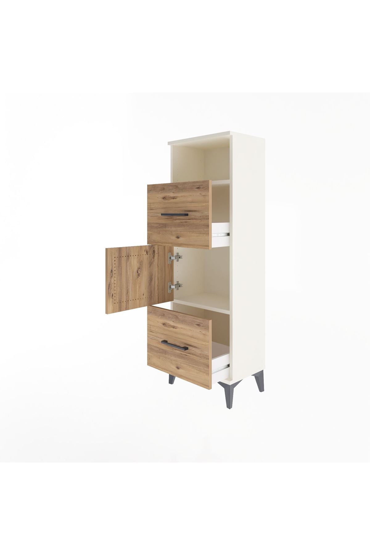 Arges Dolap 2 Raflı 2 Çekmeceli Tek Kapaklı 44x30x134 - S16M003V3A