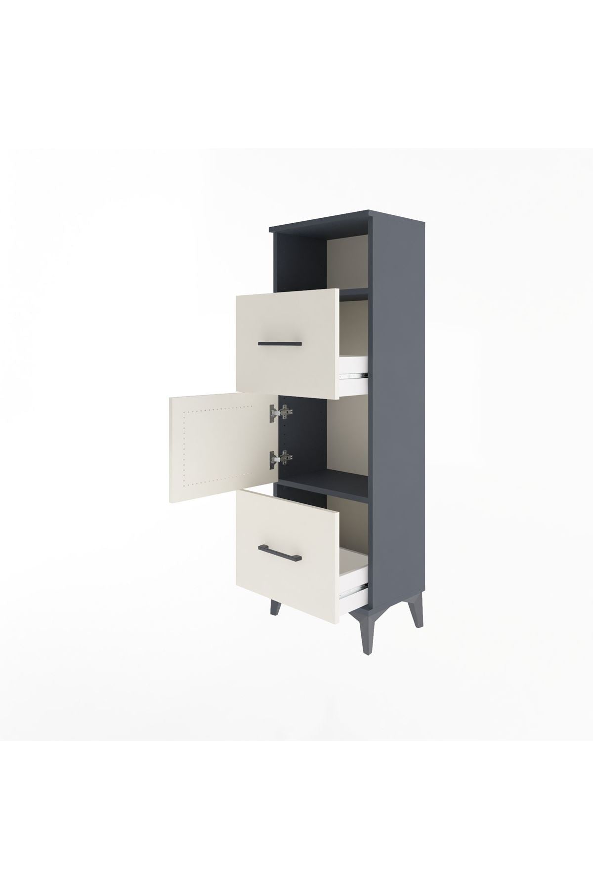 Arges Dolap 2 Raflı 2 Çekmeceli Tek Kapaklı 44x30x134 - S16M003V4A