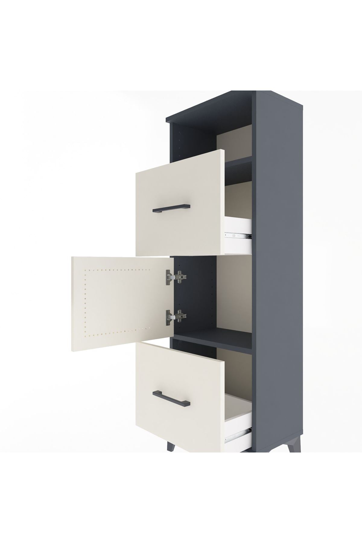 Arges Dolap 2 Raflı 2 Çekmeceli Tek Kapaklı 44x30x134 - S16M003V4A