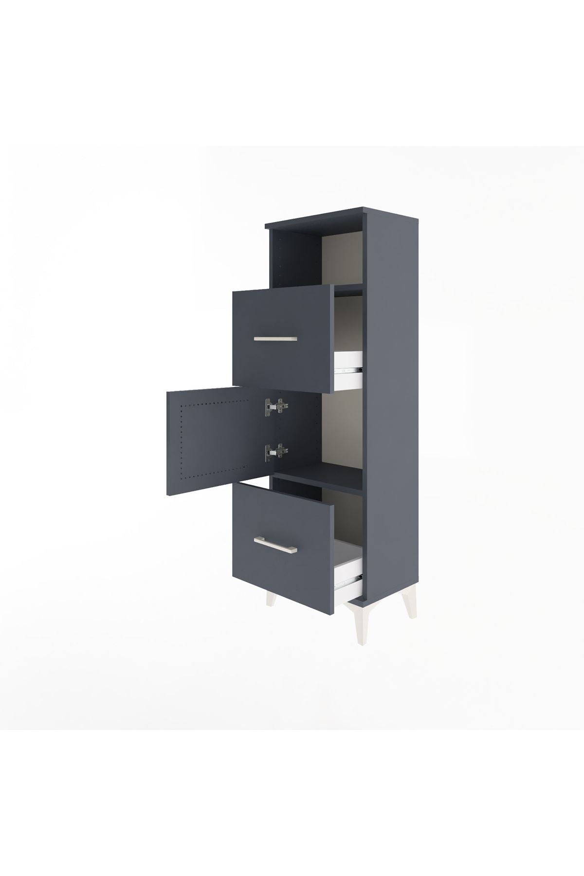 Arges Dolap 2 Raflı 2 Çekmeceli Tek Kapaklı 44x30x134 - S16M003V5A